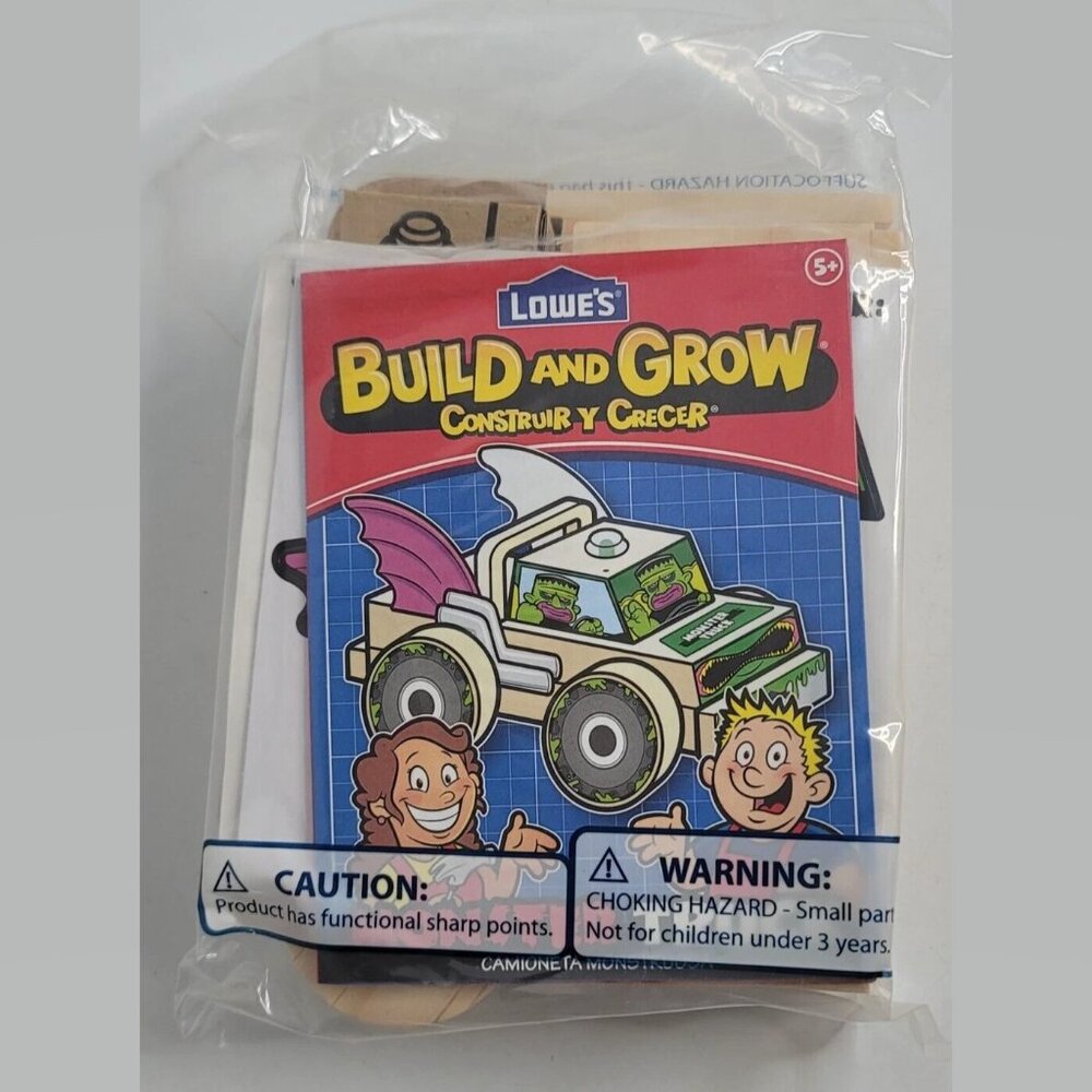 Monster Truck Lowes Build and Grow Kids Wooden Toy Set Kit NEW Vehicle DIY